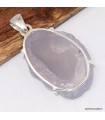 Pendentif Quartz Lavande brut argent 925 pierre naturelle certifiée