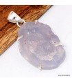 Pendentif Quartz Lavande brut argent 925 pierre naturelle certifiée