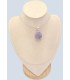 Pendentif en Quartz Lavande brut argent 925