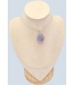 Pendentif Quartz Lavande brut argent 925 pierre naturelle certifiée