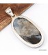 Pendentif Malachite noire – Gros ovale argent 925 certifié