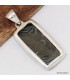 Pendentif malachite noire ou psilomelane rectangulaire, argent 925