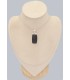 Pendentif malachite noire ou psilomelane rectangulaire, argent 925