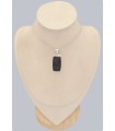 Pendentif malachite noire ou psilomelane rectangulaire, argent 925