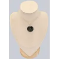 Pendentif circulaire en Malachite noire - Argent 925 - Pendentifs pierres naturelles