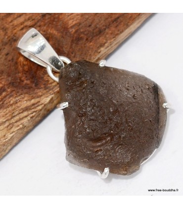 Pendentif argent Saffordite serti griffes - Pierre authentique