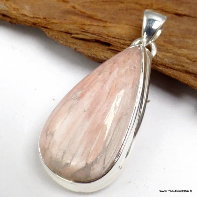 Pendentif goutte en Scolecite Orange - Pendentifs pierres naturelles