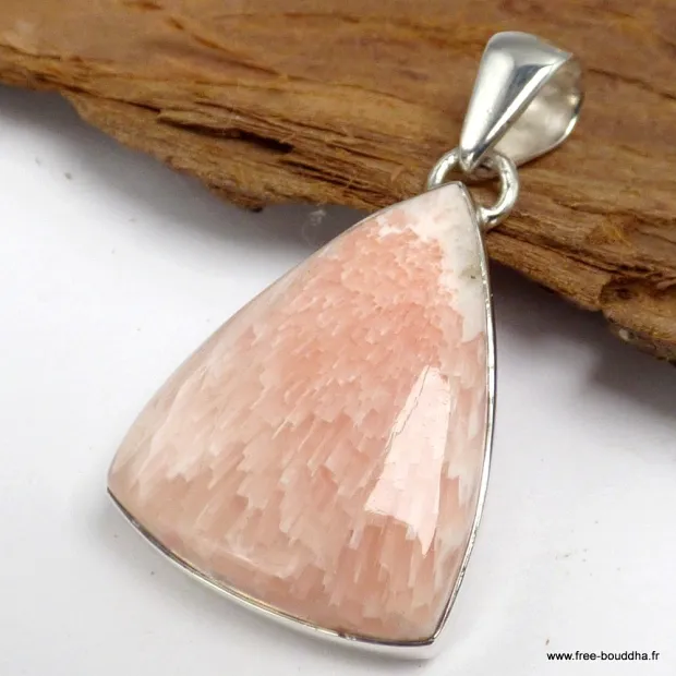Pendentif triangulaire en Scolecite Orange - Pendentifs pierres naturelles