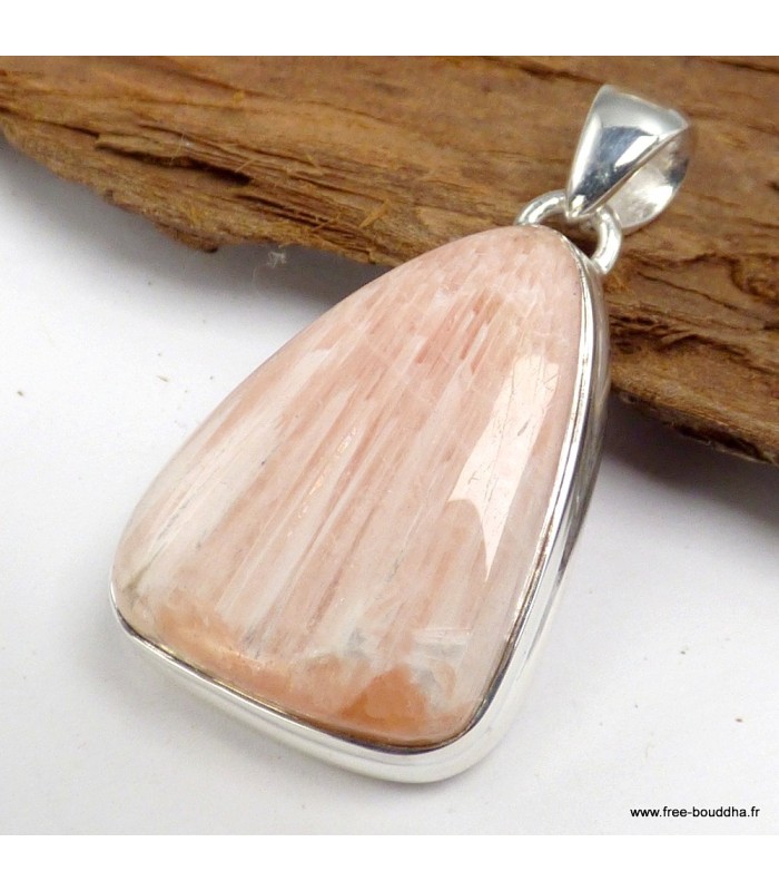 Pendentif Scolecite orange forme libre