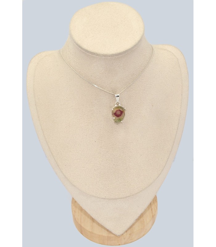 Pendentif Tourmaline Melon d'eau - Argent 925