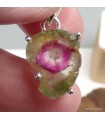 Pendentif Tourmaline melon d’eau authentique en argent 925