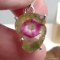 Pendentif Tourmaline Melon d'eau - Argent 925 - Pendentifs pierres naturelles
