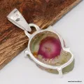 Pendentif Tourmaline Melon d'eau - Argent 925 - Pendentifs pierres naturelles