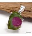 Authentique Pendentif Tourmaline Melon d'eau - Argent 925