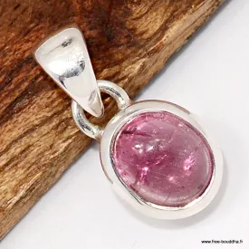 Authentique Pendentif Tourmaline Rose - Argent 925 - Pendentifs pierres naturelles