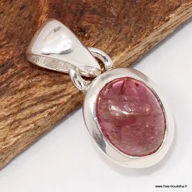 Pendentif Tourmaline Rose Véritable - Argent 925 - Pendentifs pierres naturelles