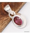 Pendentif Tourmaline rose véritable authentique en argent 925