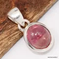 Pendentif Tourmaline Rose cabochon - Argent 925 - Pendentifs pierres naturelles