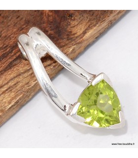 Pendentif Péridot facetté - Argent 925 - Certifié Authentique
