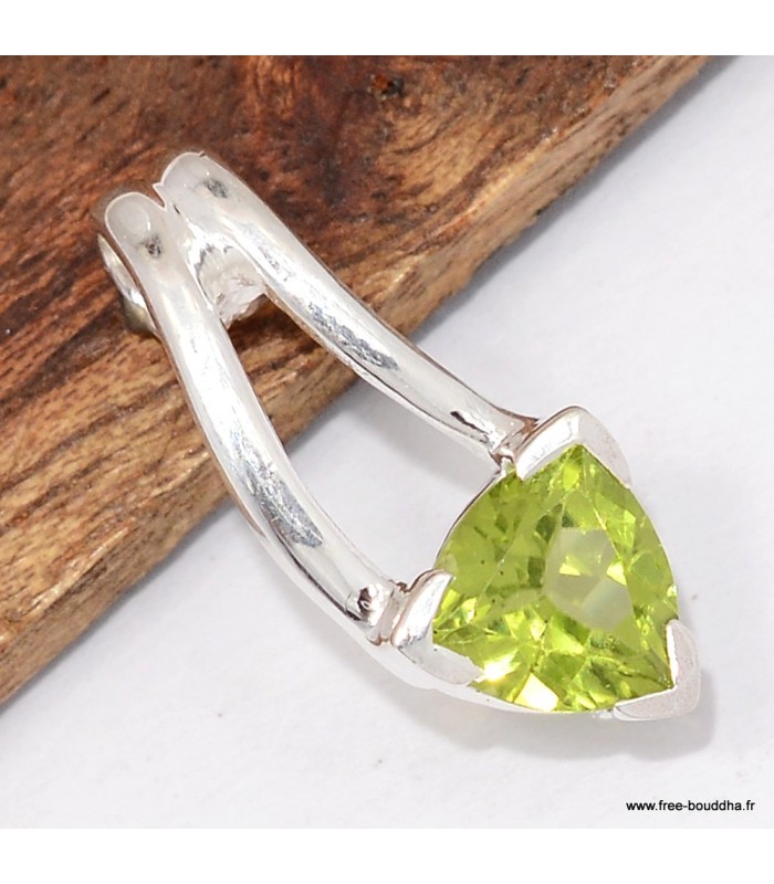 Pendentif Authentique Péridot facetté - Argent 925