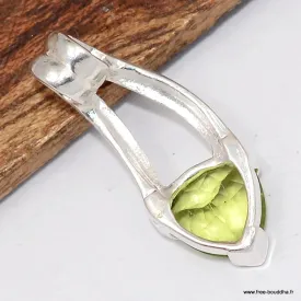 Pendentif Authentique Péridot facetté - Argent 925 - Bijoux en Péridot
