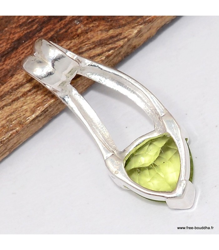 Pendentif Authentique Péridot facetté - Argent 925