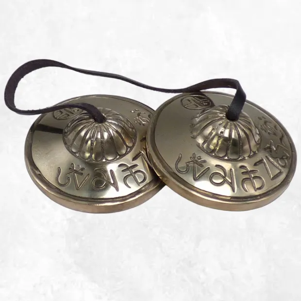 Tingshas tibétaines Full Moon 8 cm - Authentique - Népal - Tingsha tibétaine cymbales