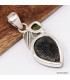 Pendentif 2 pierres naturelles Tourmaline noire + Moldavite