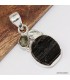 Pendentif  pierre Tourmaline noire + Moldavite