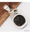 Pendentif tourmaline noire et moldavite argent 925 – bijou rare