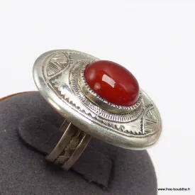 Bague Touareg argent et Cornaline T 53 - Bagues pierres naturelles