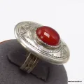 Bague Touareg argent et Cornaline T 53 - Bagues pierres naturelles