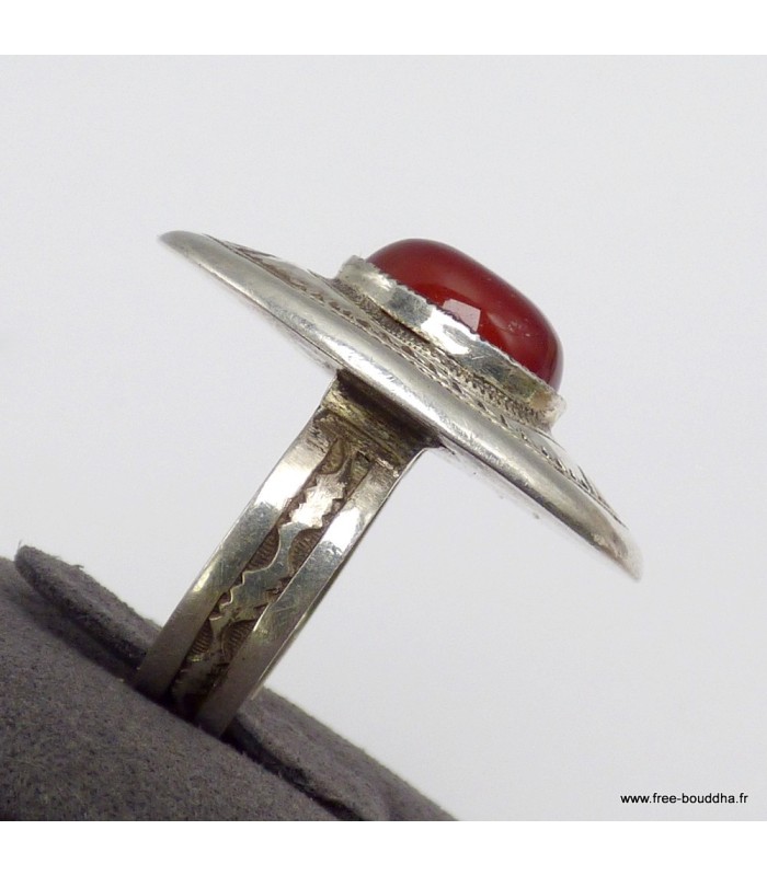 Bague Touareg argent et Cornaline T 53