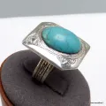 Bague TOUAREG en TURQUOISE T 59 63 - Bagues pierres naturelles