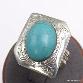 Bague TOUAREG en TURQUOISE T 59 63 - Bagues pierres naturelles