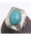 Bague Touareg Turquoise véritable taille 58 en argent 925