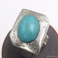 Bague TOUAREG en TURQUOISE T 59 63 - Bagues pierres naturelles