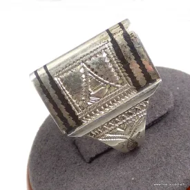 Bague Touareg triangulaire T 55/56 - Argent 925 - Bagues pierres naturelles