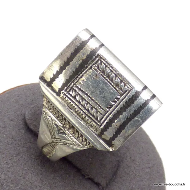 Bague Touareg argent forme dôme T 58 - Bagues pierres naturelles