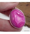Pendentif druze agate rose – Argent 925 certifié