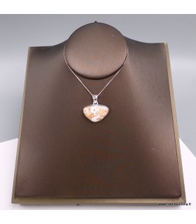Pendentif argent Scolecite orange forme libre Bijoux en Scolecite KC19