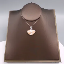 Pendentif argent Scolecite orange forme libre - Pendentifs pierres naturelles