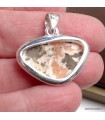 Pendentif Scolecite orange forme libre argent 925 certifié authentique