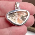 Pendentif argent Scolecite orange forme libre - Pendentifs pierres naturelles