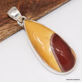 Bijou Jaspe Mokaïte pendentif goutte - Argent 925 - Pendentifs pierres naturelles