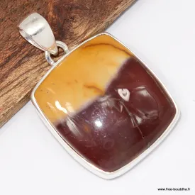 Pendentif carré en Jaspe Mokaïte - Argent 925 - Pendentifs pierres naturelles