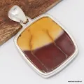 Pendentif carré en Jaspe Mokaïte - Argent 925 - Pendentifs pierres naturelles