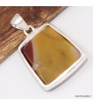 Pendentif Jaspe Mokaïte véritable argent 925 avec certificat