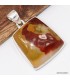 Pendentif Jaspe Mokaïte forme trapèze - Argent 925