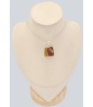 Pendentif Jaspe Mokaïte véritable argent 925 avec certificat